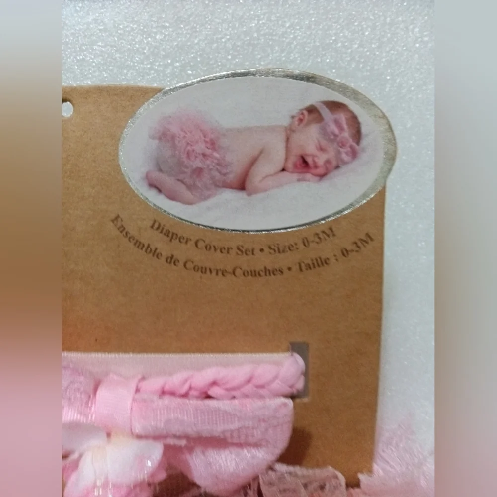 Two Piece Diaper Cover And Headband Set